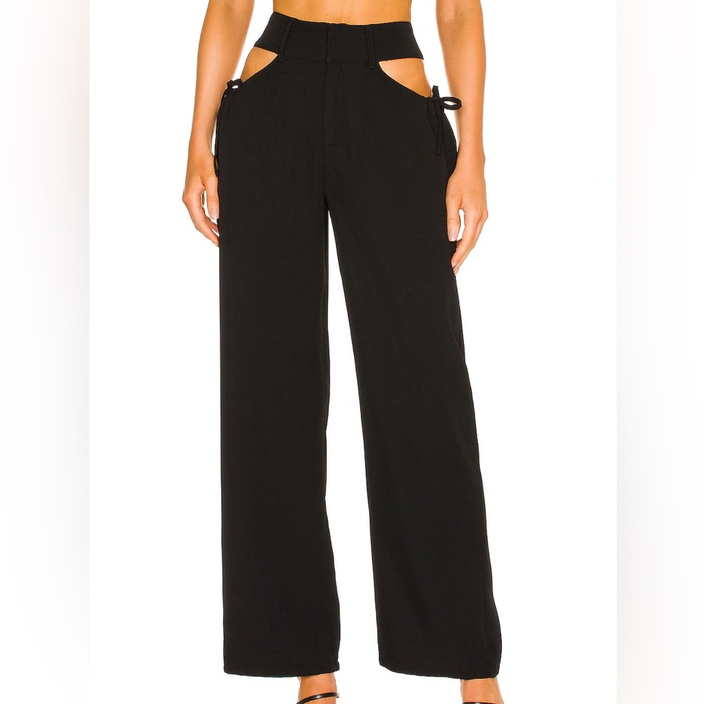 Revolve Superdown Benny Cut Out Pants in Black Size XS